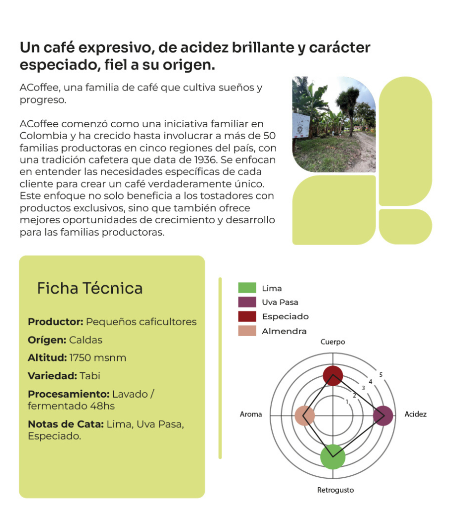 Ficha técnica del café de especialidad Colombia Tabi de Café Delirante